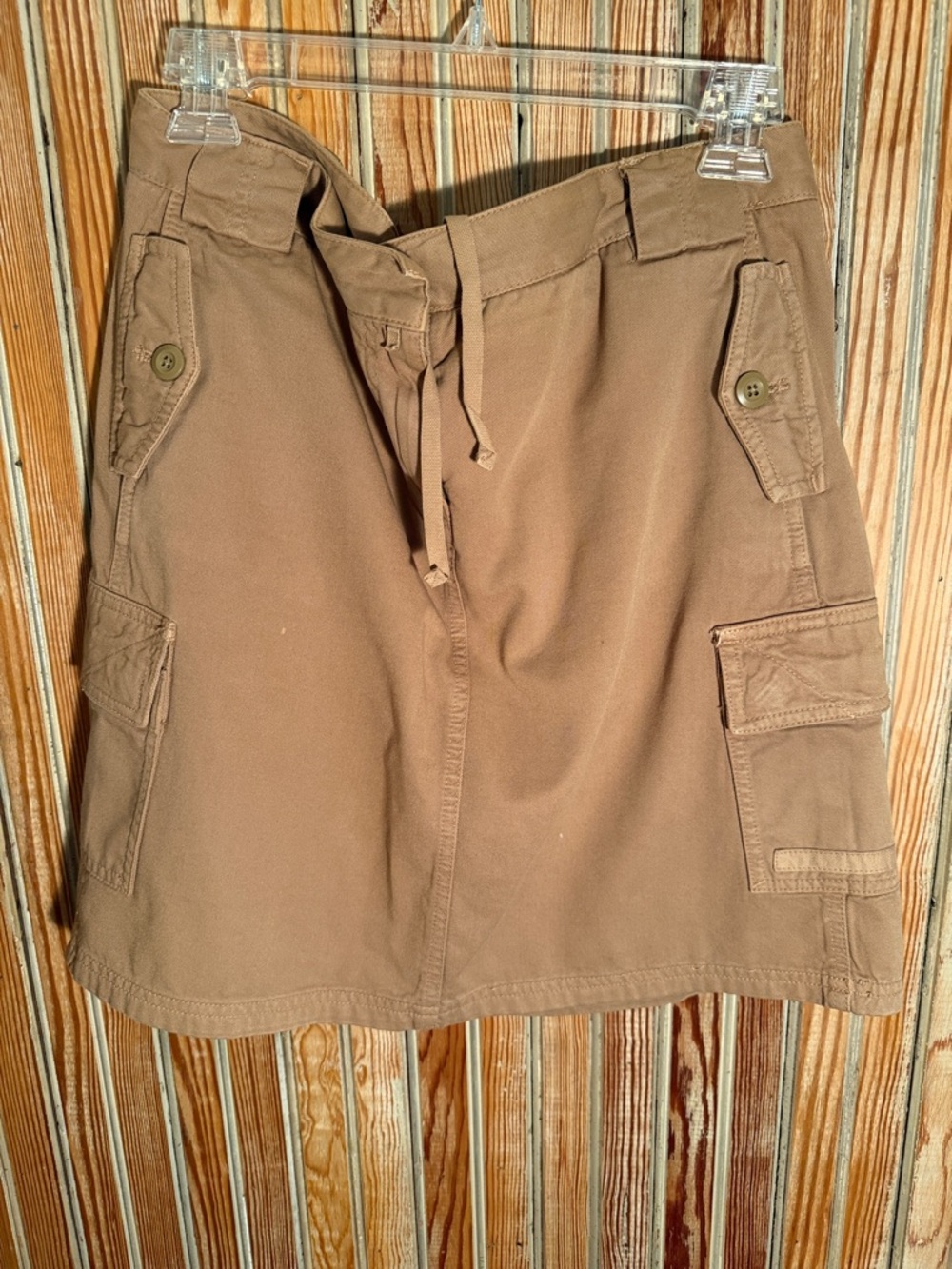 J. Crew Tan Cargo Skirt with Red Trim